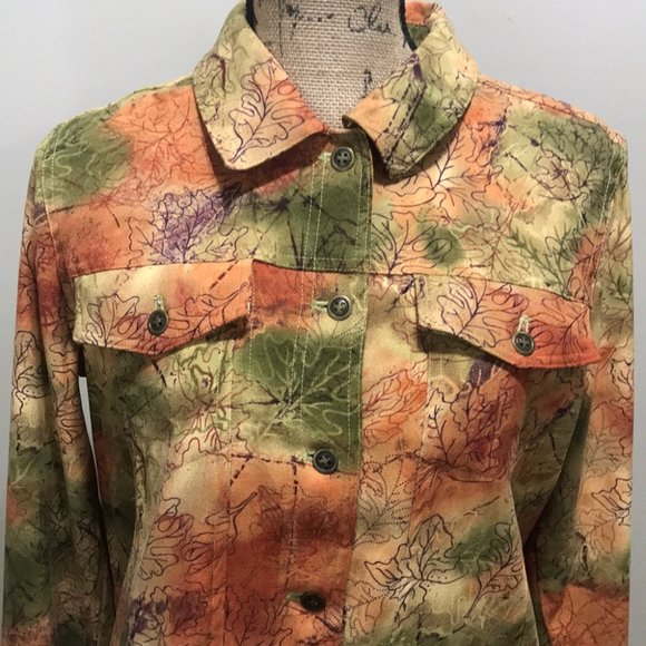 {Christopher&Banks} Fall Leaf Print Jacket - Picture 3 of 7